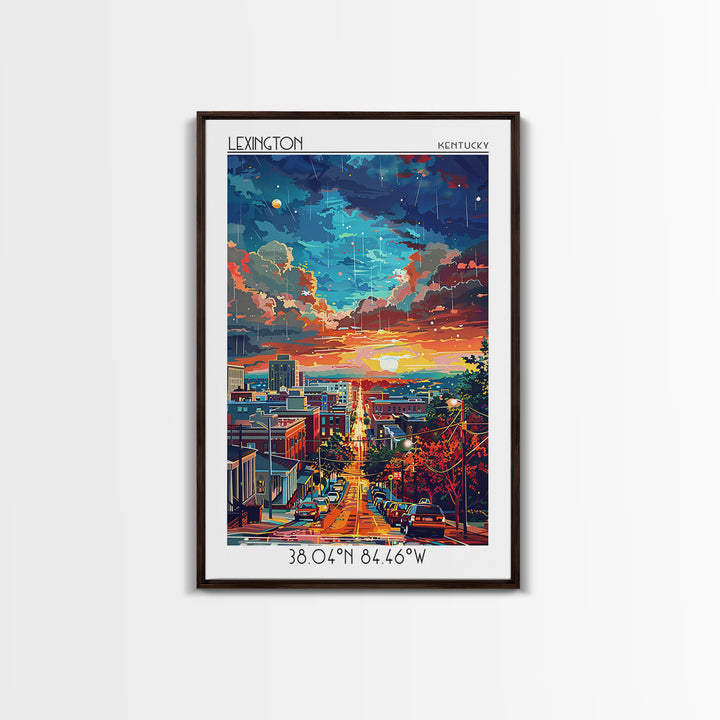 Lexington Travel Poster, Canvas Print, City Travel Poster, Vintage City Poster, Art Print, Living Room Wall Art, Retro Travel Poster