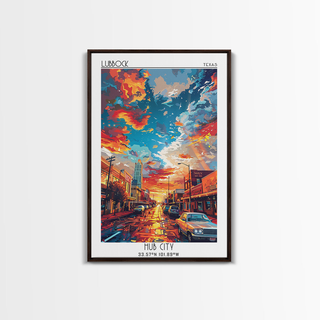 Lubbock Travel Poster, Canvas Print, City Art Print, Travel Wall Art, Poster Art, Art Print, City Travel Poster, Retro Travel Poster