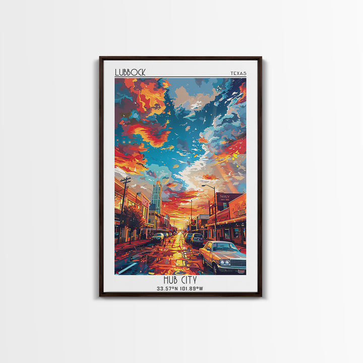 Lubbock Travel Poster, Canvas Print, City Art Print, Travel Wall Art, Poster Art, Art Print, City Travel Poster, Retro Travel Poster