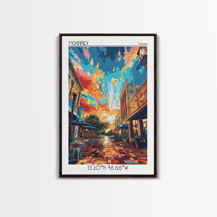 McKinney Travel Poster, Canvas Print, Travel Wall Art, City Wall Art, Art Print, Vintage Travel, Retro Travel Poster, Vintage Poster