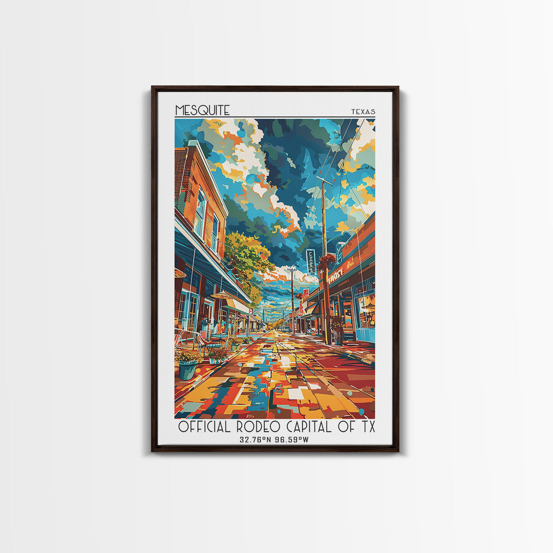 Mesquite Travel Poster, Canvas Print, Retro Wall Art, Travel Print, Travel Posters, City Illustration, City Wall Art, City Art Print