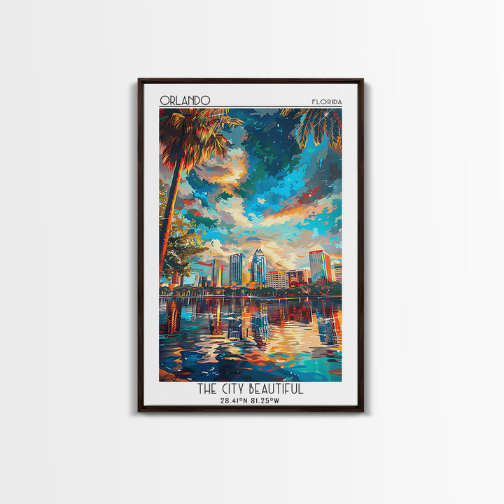 Orlando Travel Poster, Canvas Print, Poster Print, Travel Wall Art, City Illustration, Wall Art, Travel Prints, Living Room Wall Art