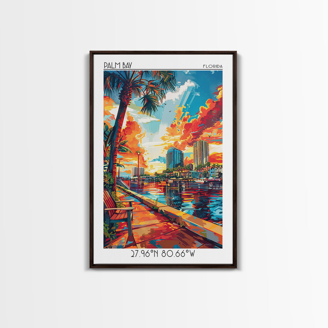 Palm Bay Travel Poster, Canvas Print, Travel Wall Art, City Wall Art, Travel Prints, Vintage Posters, Travel Posters, Fine Art Print
