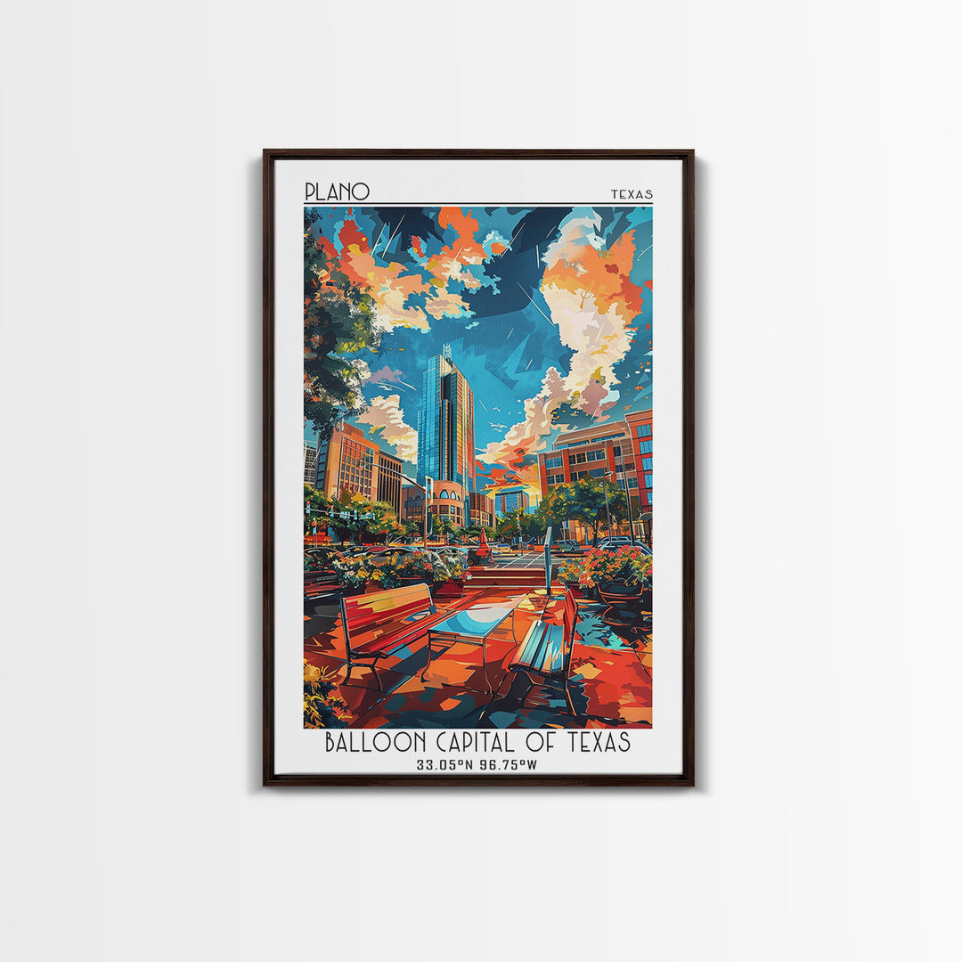 Plano Travel Poster, Canvas Print, Travel Prints, Landscape Art, Travel Decor, Minimalist Poster, Wanderlust Gift, Home Office Decor