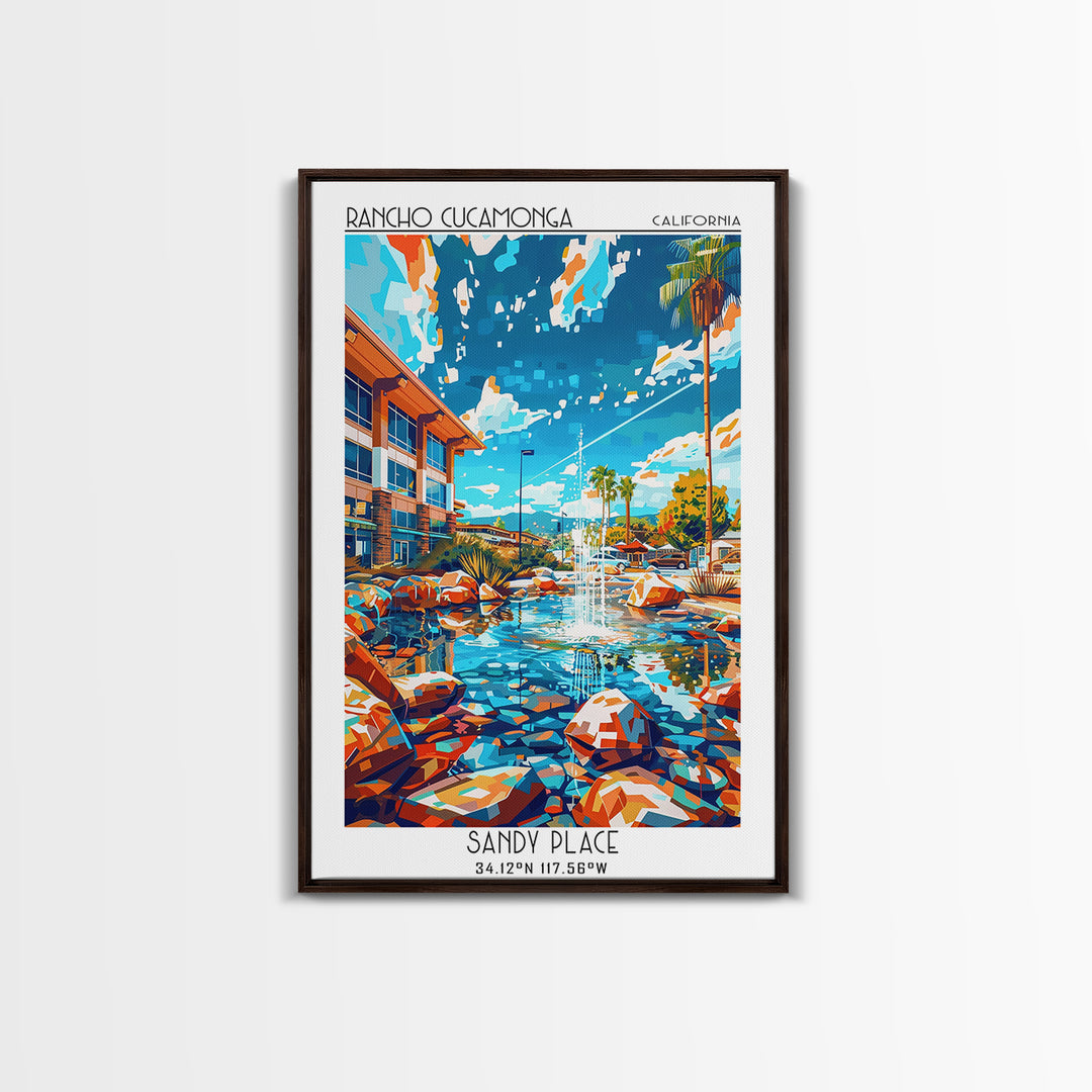 Rancho Cucamonga Travel Poster, Framed Canvas Print, Travel Art Print, Modern Wall Decor, Wall Art, Travel Print, Retro Travel Print