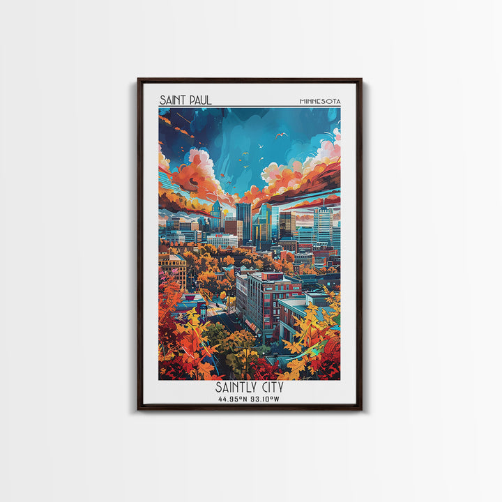 Saint Paul Travel Poster, Canvas Print, Retro Travel Poster, City Wall Art, City Travel Poster, Vintage Poster, Living Room Wall Art
