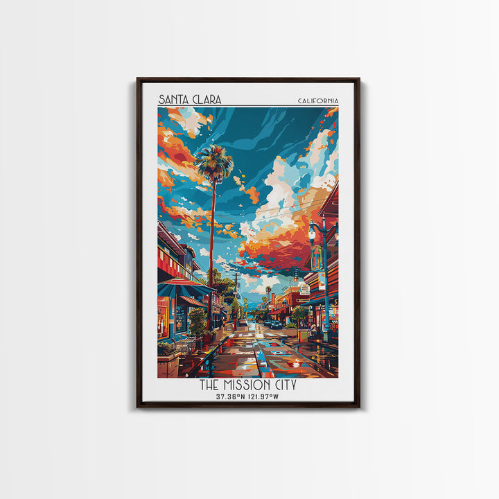 Santa Clara Travel Poster, Canvas Print, City Travel Poster, Travel Wall Art, Living Room Wall Art, City Art Print, Gallery Wall Set