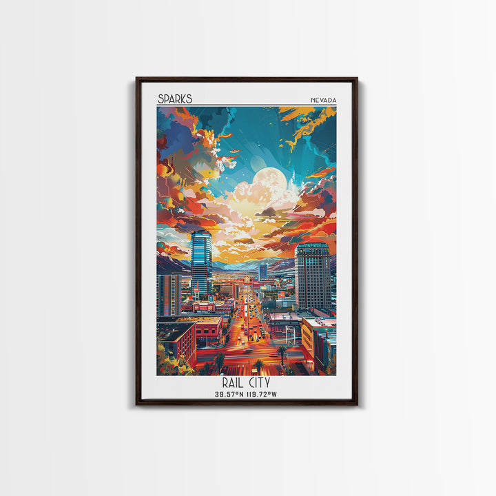 Sparks Travel Poster, Canvas Print, Poster Print, Travel Wall Art, City Illustration, Gallery Wall Set, Retro Wall Art, Travel Decor