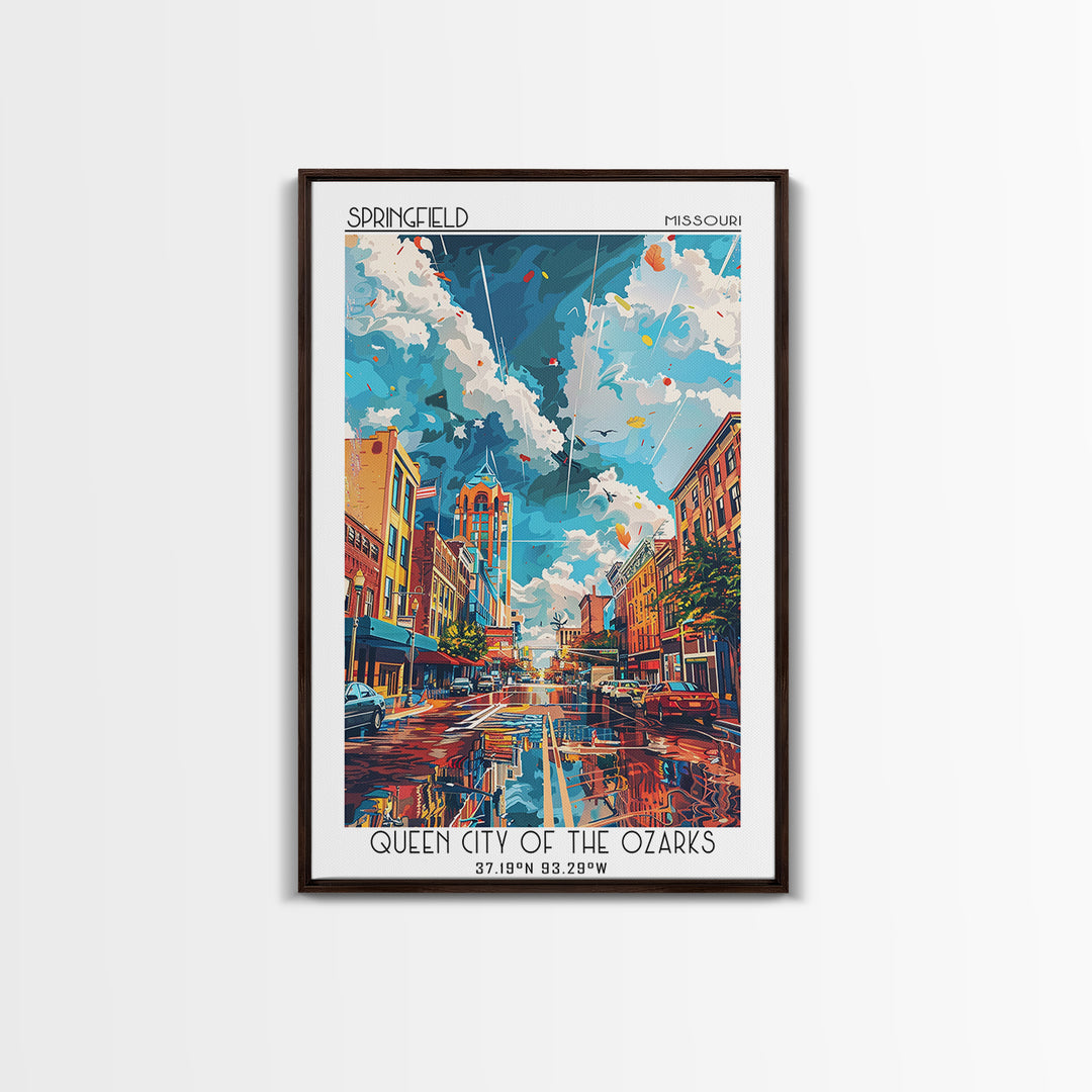 Springfield Travel Poster, Canvas Print, City Travel Poster, Vintage City Poster, Mid Century Wall Art, Travel Print, Vintage Travel