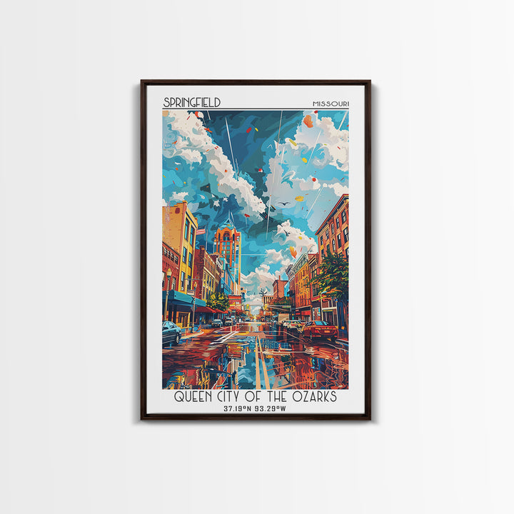 Springfield Travel Poster, Canvas Print, City Travel Poster, Vintage City Poster, Mid Century Wall Art, Travel Print, Vintage Travel