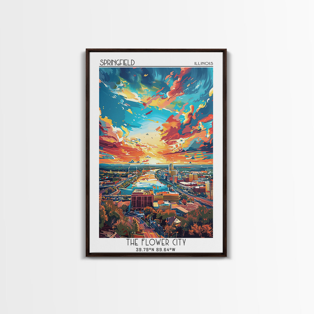 Springfield Missouri Travel Poster, Framed Canvas Print, City Travel Poster, Vintage City Poster, Vintage Travel, Retro Travel Print