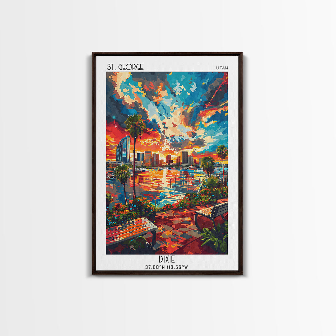 St Petersburg Travel Poster, Framed Canvas Print, Retro Wall Art, Travel Print, Vintage Posters, Vintage City Poster, Vintage Travel