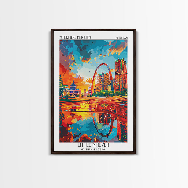 St Louis Travel Poster, Framed Canvas Print, City Travel Poster, Travel Wall Decor, Fine Art Print, Minimalist Poster, Landscape Art
