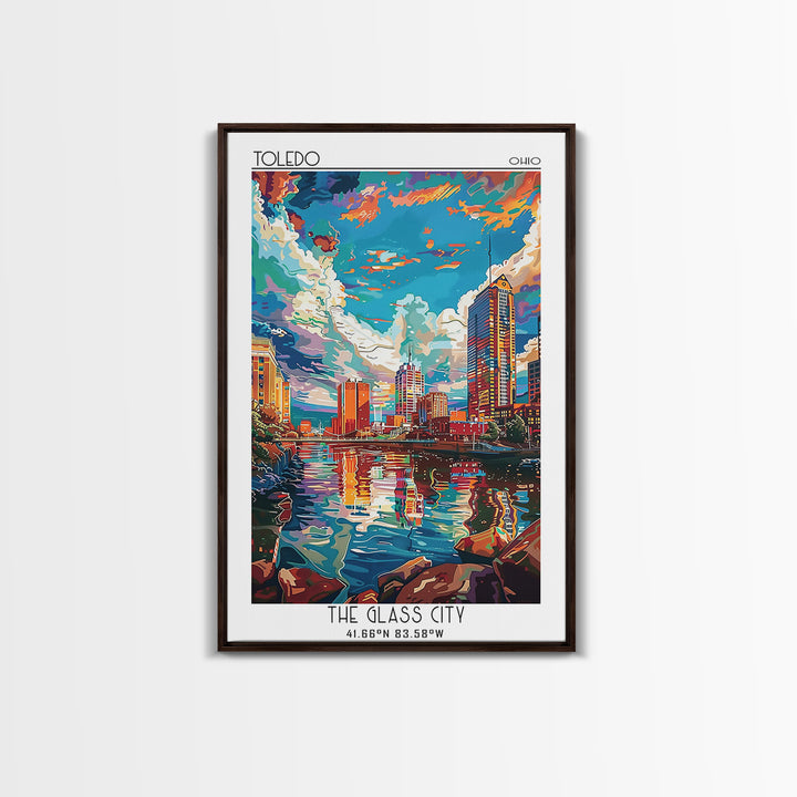 Toledo Travel Poster, Canvas Print, Travel Art Print, Modern Wall Decor, Home Decor, Poster Art, Mid Century Wall Art, Landscape Art