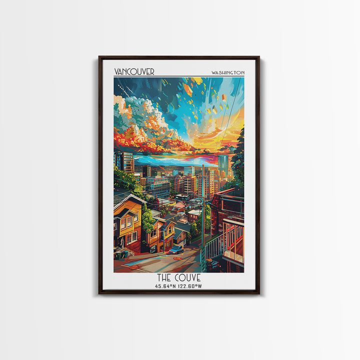 Vancouver Travel Poster, Framed Canvas Print, City Art Print, Travel Wall Art, Minimalist Poster, Vintage Poster, Retro Travel Print