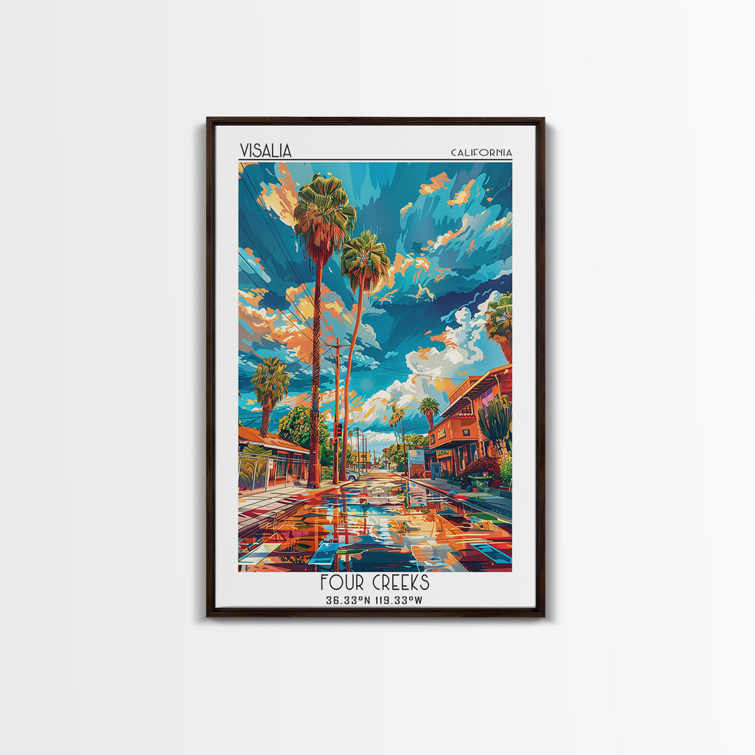 Visalia Travel Poster, Canvas Print, Vintage Travel Print, City Wall Art, Vintage Posters, Wanderlust Gift, City Art Print, Wall Art
