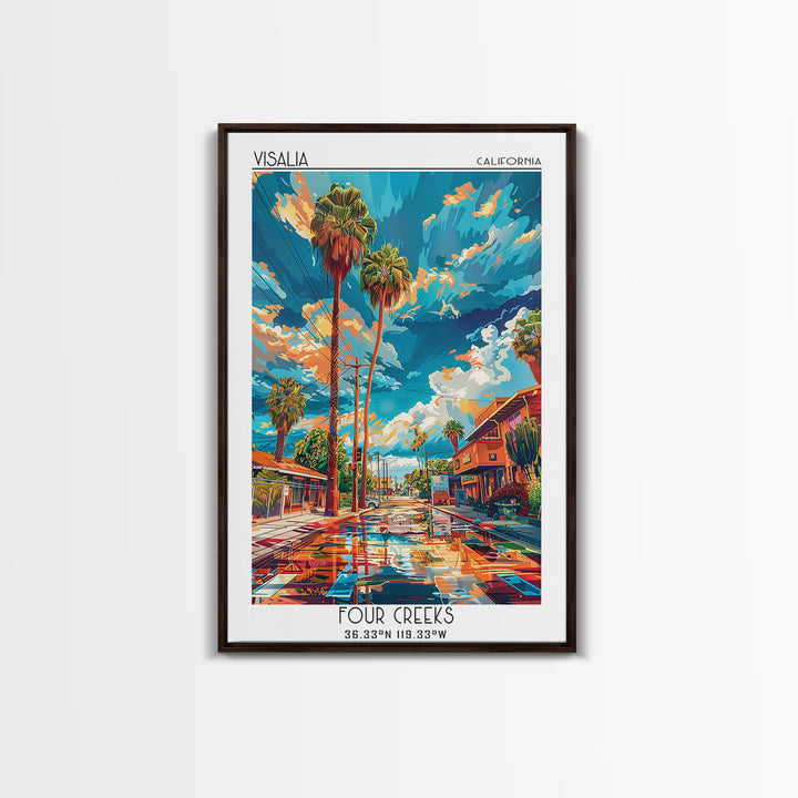 Visalia Travel Poster, Canvas Print, Vintage Travel Print, City Wall Art, Vintage Posters, Wanderlust Gift, City Art Print, Wall Art