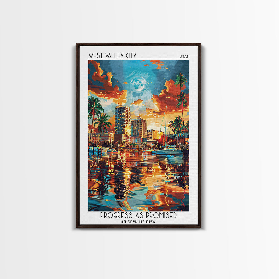 West Palm Beach Travel Poster, Framed Canvas Print, Poster Print, Travel Wall Art, Travel Posters, Minimalist Poster, Fine Art Print