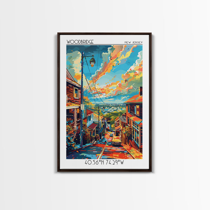 Woodbridge Travel Poster, Canvas Print, Travel Wall Decor, Minimalist Poster, Living Room Wall Art, Retro Travel Print, Poster Print