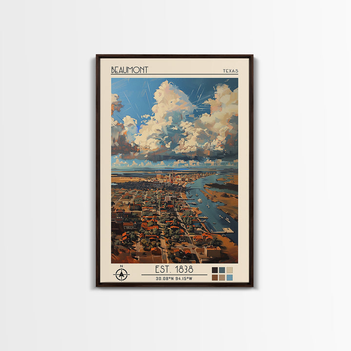 Beaumont Travel Poster, Canvas Print, City Travel Poster, Vintage City Poster, Minimalist Poster, Fine Art Print, Vintage Travel Art