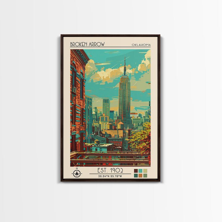 Broken Arrow Travel Poster, Canvas Print, Retro Travel Poster, City Wall Art, Poster Art, Travel Wall Art, Art Print, Retro Wall Art