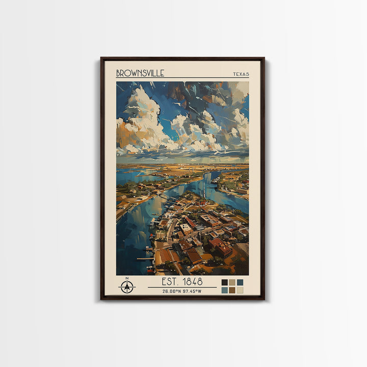 Brownsville Travel Poster, Canvas Print, Poster Print, Travel Wall Art, Minimalist Poster, Fine Art Print, City Art Print, Art Print