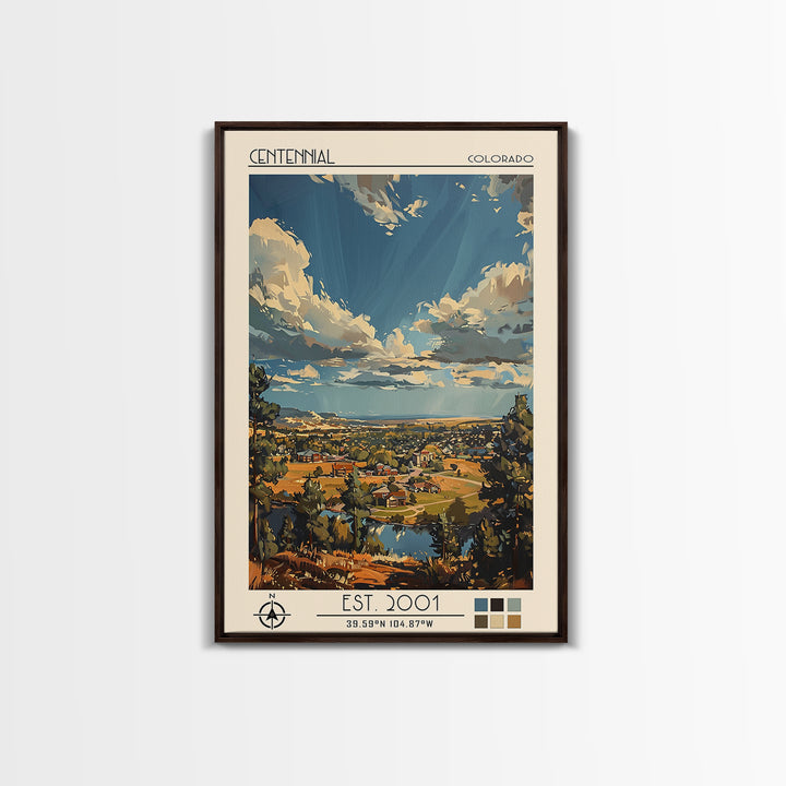 Centennial Travel Poster, Canvas Print, City Travel Poster, Vintage City Poster, Living Room Wall Art, Poster Print, Vintage Posters