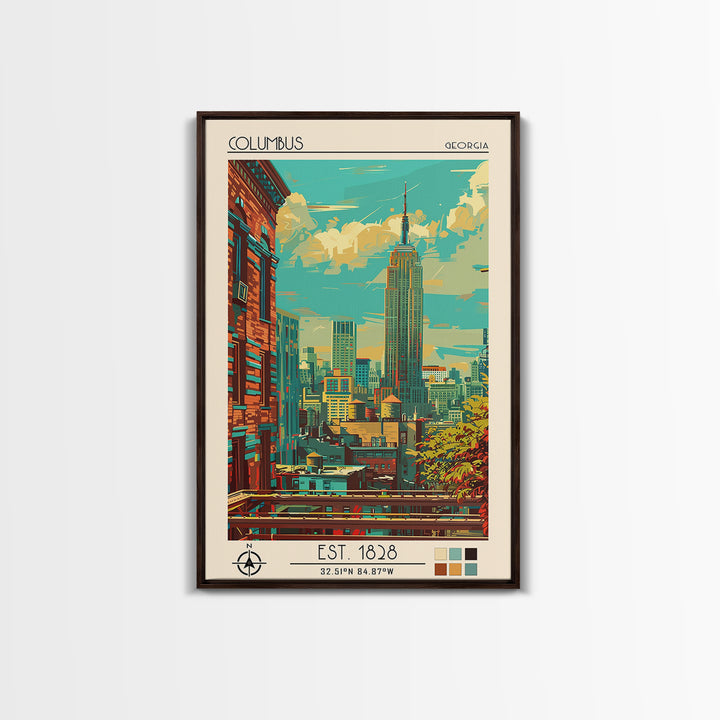 Columbus Ohio Travel Poster, Canvas Print, City Travel Poster, Travel Wall Art, Minimalist Poster, City Art Print, Modern Wall Decor