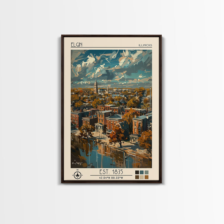 Elgin Travel Poster, Canvas Print, Travel Wall Art, City Wall Art, Art Print, Vintage Travel Print, Travel Posters, Travel Art Print