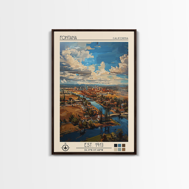 Fontana Travel Poster, Canvas Print, City Travel Poster, Vintage City Poster, City Art Print, Retro Travel Poster, City Illustration