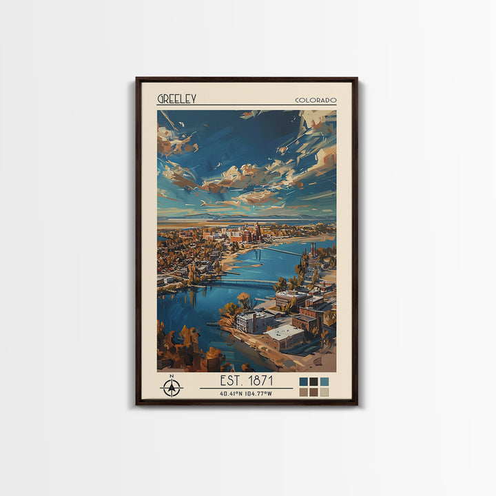 Greeley Travel Poster, Canvas Print, Travel Art Print, Modern Wall Decor, Travel Prints, City Art Print, Travel Wall Decor, Wall Art