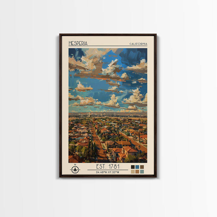 Hesperia Travel Poster, Canvas Print, City Art Print, Travel Wall Art, City Wall Art, Retro Wall Art, Travel Print, Gallery Wall Set