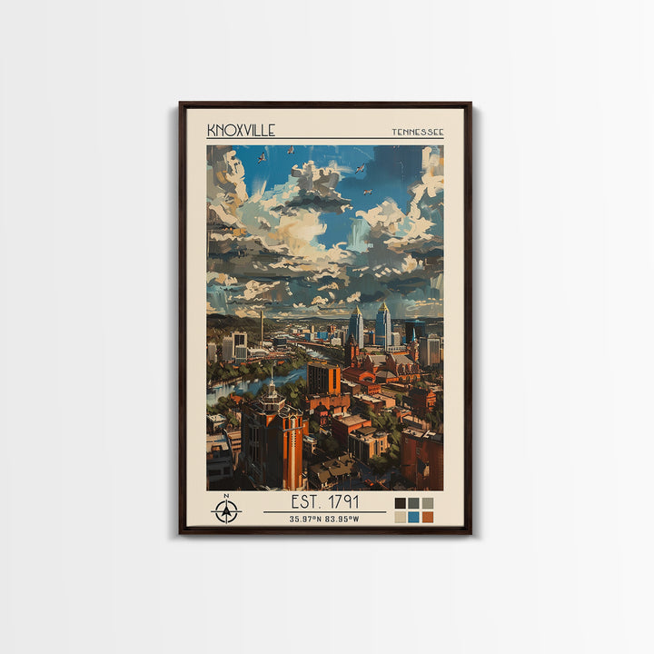 Knoxville Travel Poster, Canvas Print, Vintage Travel Print, City Wall Art, Poster Art, Poster Print, Vintage Travel, Fine Art Print