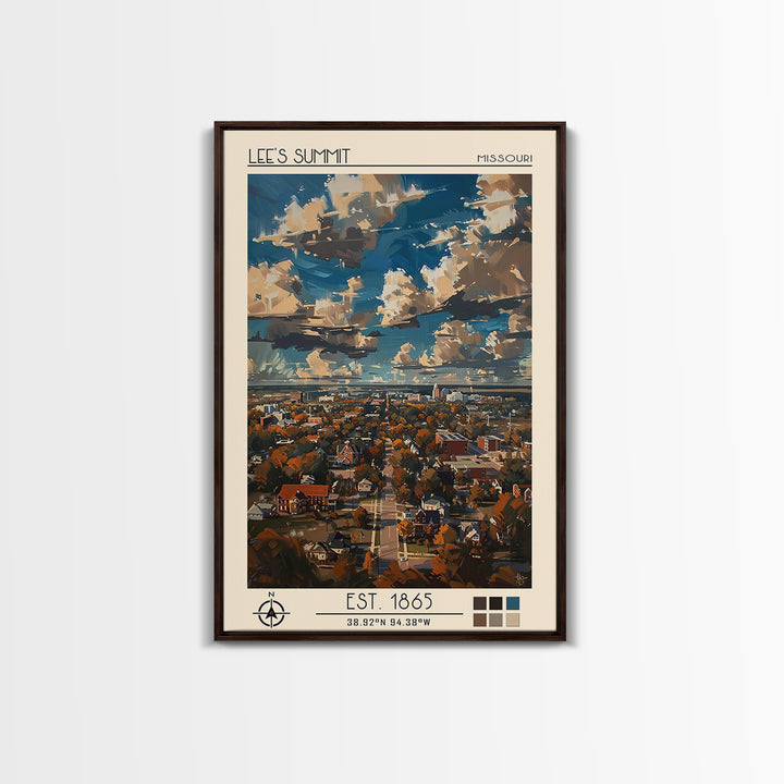 Lees Summit Travel Poster, Canvas Print, Retro Wall Art, Travel Print, Travel Decor, Wall Art, Home Decor, Travel Prints, Poster Art