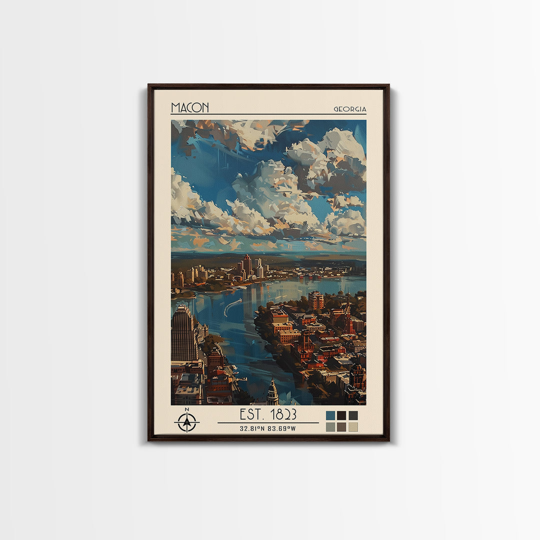 Macon Travel Poster, Canvas Print, Travel Wall Decor, Minimalist Poster, Modern Wall Decor, Poster Print, Travel Print, Travel Decor