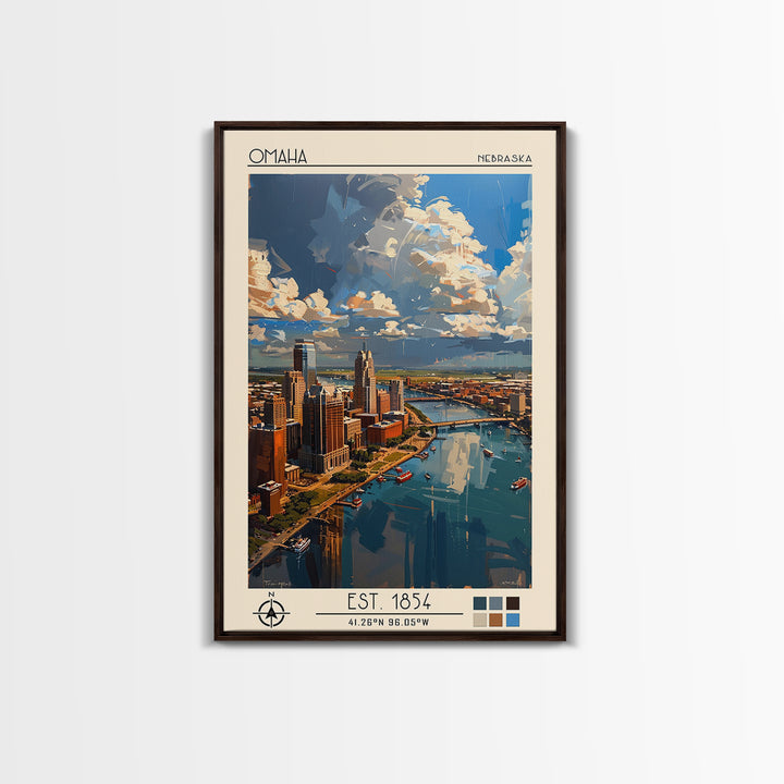 Omaha Travel Poster, Canvas Print, City Art Print, Travel Wall Art, Poster Print, Vintage Posters, City Travel Poster, Landscape Art