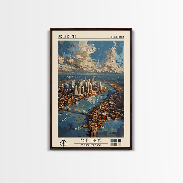 Richmond Virginia Travel Poster, Canvas Print, Travel Art Print, Modern Wall Decor, City Art Print, Travel Prints, Minimalist Poster