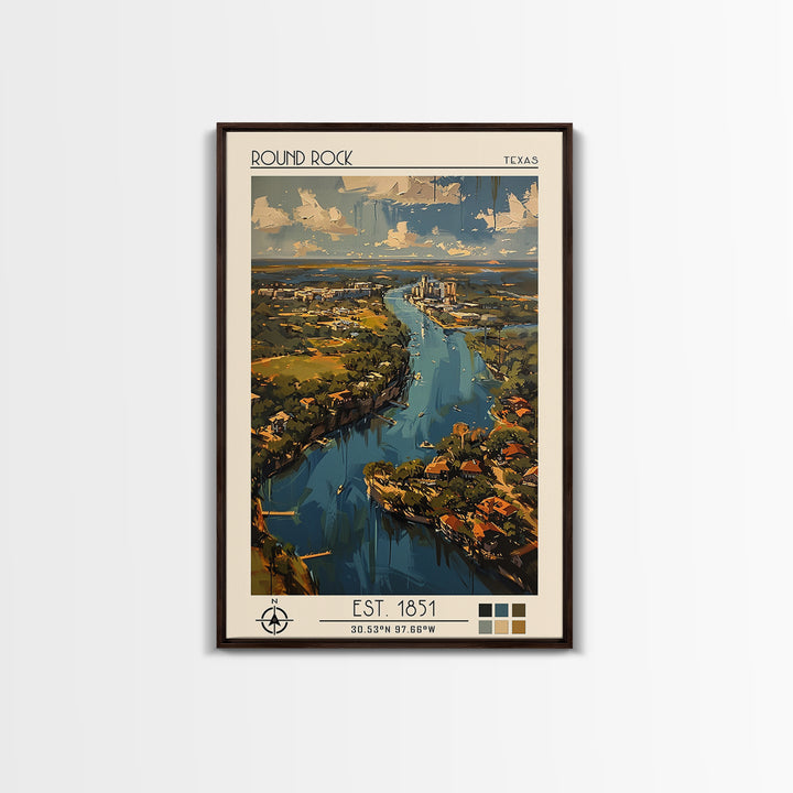 Round Rock Travel Poster, Canvas Print, Travel Prints, Landscape Art, Colorful Wall Art, Poster Print, Poster Art, Travel Wall Decor