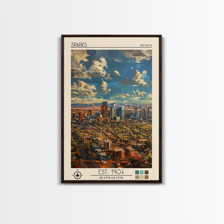 Sparks Travel Poster, Framed Canvas Print, City Travel Poster, Vintage City Poster, Poster Art, Retro Travel Poster, Wanderlust Gift