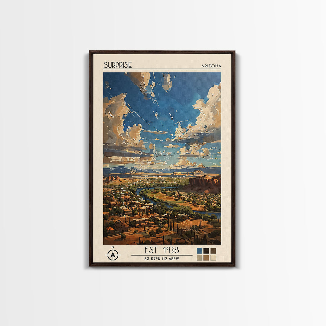 Surprise Travel Poster, Canvas Print, Travel Prints, Landscape Art, Vintage City Poster, Travel Print, Wall Art, Retro Travel Poster