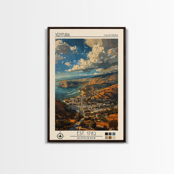 Ventura Travel Poster, Canvas Print, Travel Wall Decor, Minimalist Poster, Travel Art Print, Home Office Decor, Living Room Wall Art