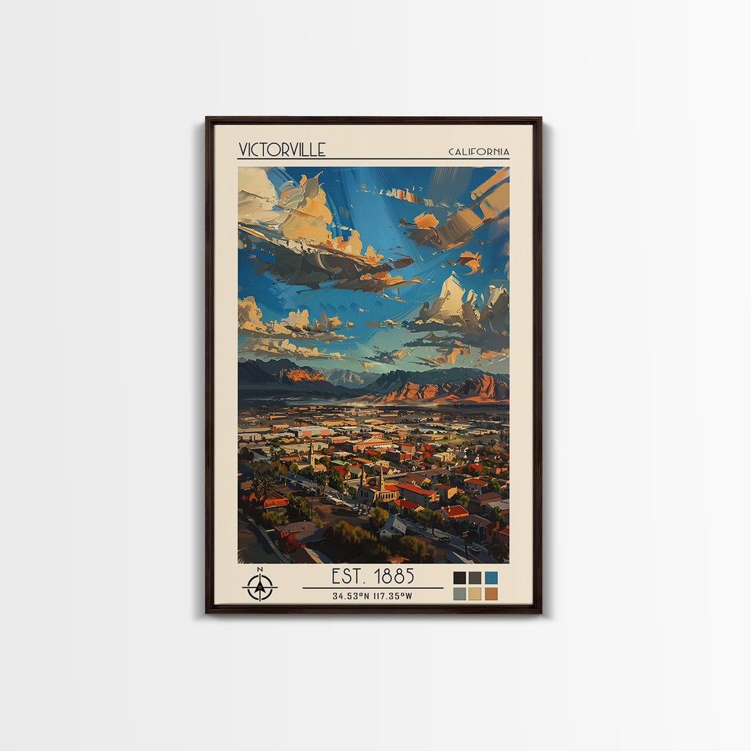 Victorville Travel Poster, Canvas Print, Poster Print, Travel Wall Art, Vintage Travel Art, Living Room Wall Art, City Travel Poster