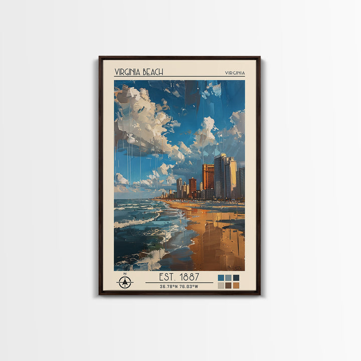 Virginia Beach Travel Poster, Canvas Print, City Art Print, Travel Wall Art, Vintage Poster, City Travel Poster, Vintage City Poster