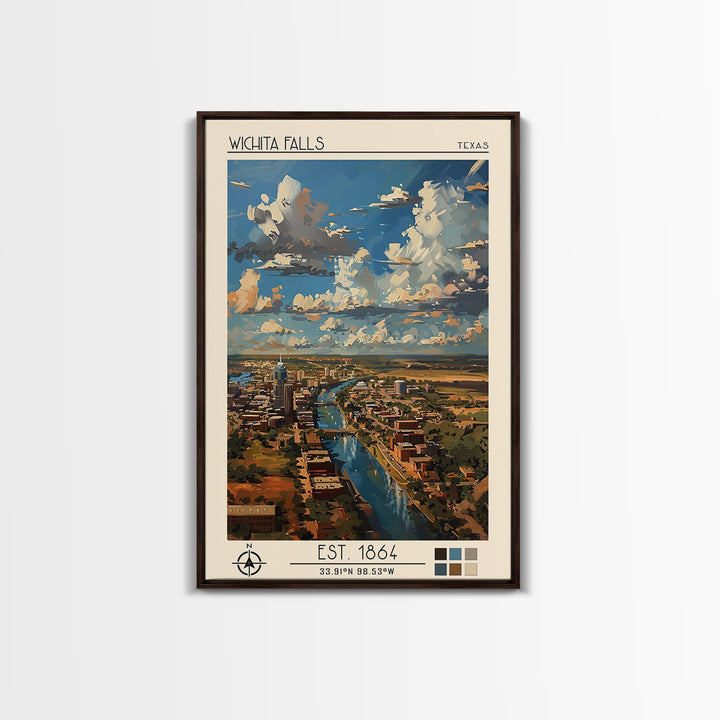 Wichita Falls Travel Poster, Canvas Print, City Travel Poster, Vintage City Poster, Vintage Poster, Travel Art Print, Travel Posters