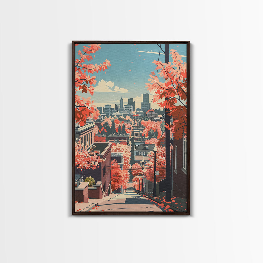 Ann Arbor Travel Poster, Framed Canvas Print, City Travel Poster, Vintage City Poster, Poster Print, Vintage Posters, Retro Wall Art