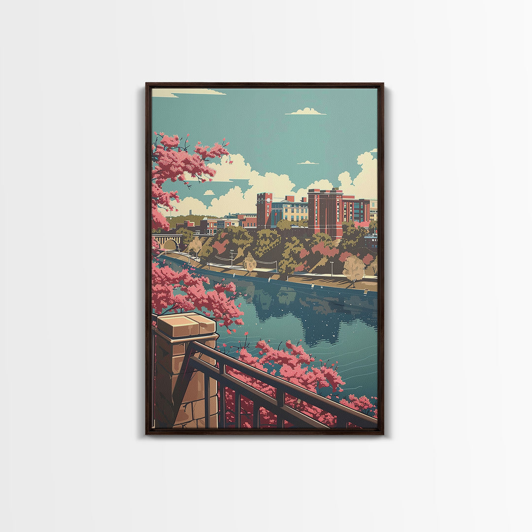 Augusta Travel Poster, Framed Canvas Print, Poster Print, Travel Wall Art, City Travel Poster, Modern Wall Decor, Retro Travel Print