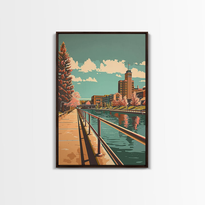Aurora Illinois Travel Poster, Canvas Print, Travel Prints, Landscape Art, Living Room Wall Art, Modern Wall Decor, Gallery Wall Set
