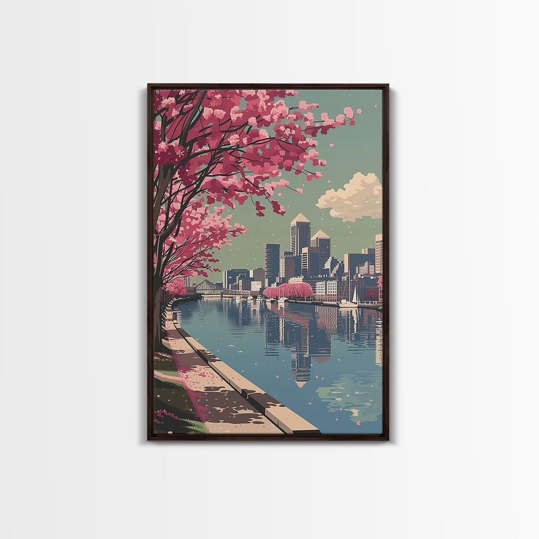 Baltimore Travel Poster, Framed Canvas Print, Retro Wall Art, Travel Print, Wall Art, Home Office Decor, Travel Decor, Travel Prints