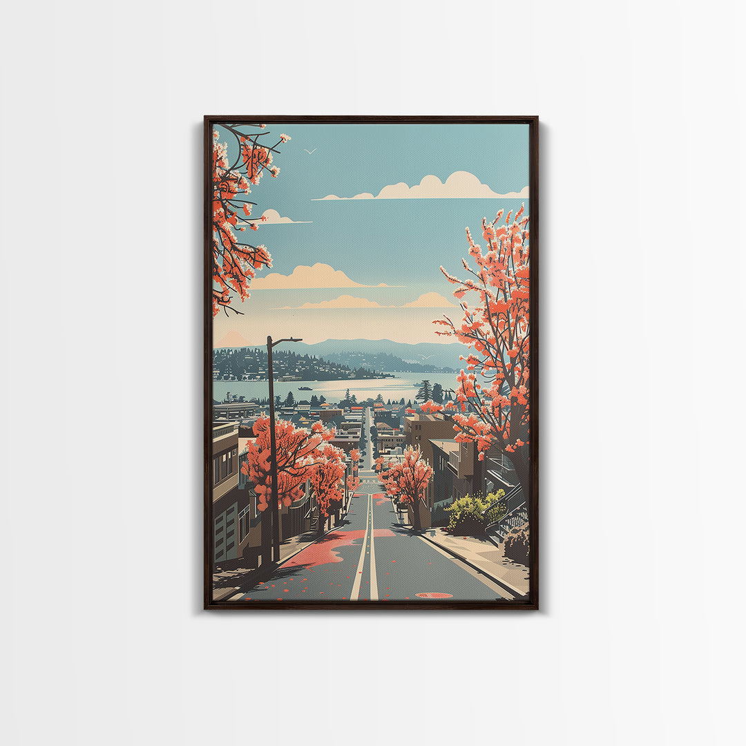 Berkeley Travel Poster, Framed Canvas Print, Retro Wall Art, Travel Print, Living Room Wall Art, Retro Travel Poster, City Art Print