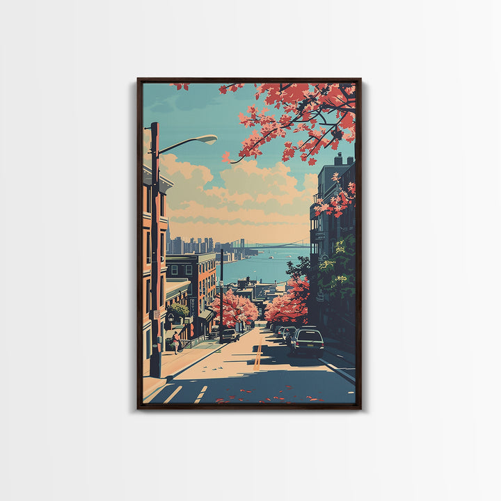 Bridgeport Travel Poster, Canvas Print, City Art Print, Travel Wall Art, Wall Art, Vintage Poster, Vintage Travel Art, Landscape Art
